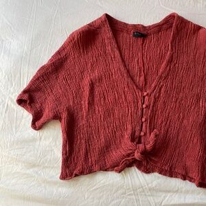 STORIA Brick Red Crop Top – Size L (Fits Like M)